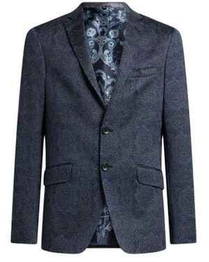 Etro Single-Breasted Jacquard Jersey Jacket - Blue