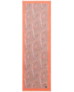 Etro Cashmere Scarf With Floral Paisley Motif - Pink