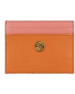 Etro Two-Tone Leather Card Holder - White