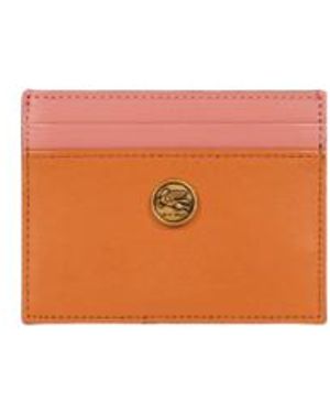 Etro Two-Tone Leather Card Holder - White