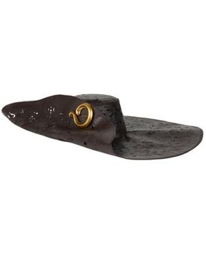 Etro Cappello Con Motivo Traforato E Spilla Paisley, Donna - Nero