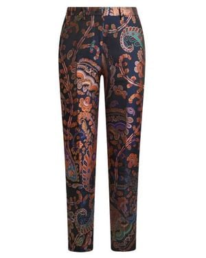 Etro Jacquard Cigarette Pants With Floral Paisley Motif - Red