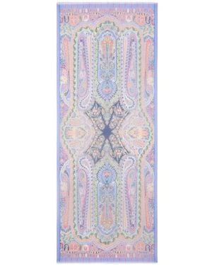 Etro Paisley Silk Scarf - Purple