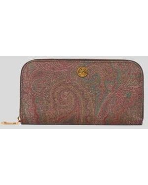Etro Arnica Zip-Around Wallet - Brown