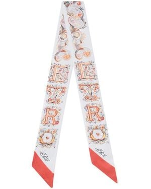 Etro Silk Paisleyina With Logo And Floral Paisley Motif - White