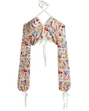 Etro Paisley Macramé Top - White