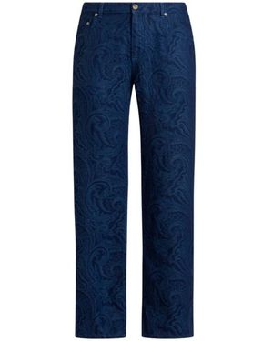 Etro Jeans Straight Paisley Floreale, Uomo, Taglia - Blu