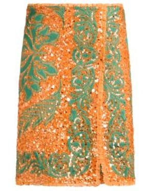 Etro Straight-Cut Skirt With Sequin Embroidery - White