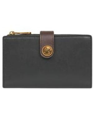 Etro Leather Wallet With Strap - White