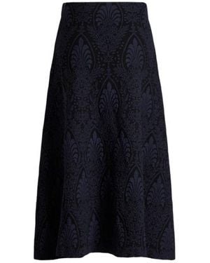 Etro Jacquard Maxi Skirt With Medallion Motif - Blue