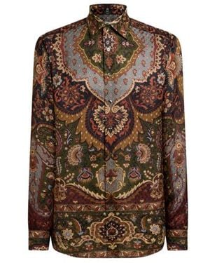 Etro Camicia Jacquard - Marrone