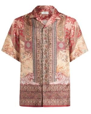Etro Printed Silk Bowling Shirt - Pink
