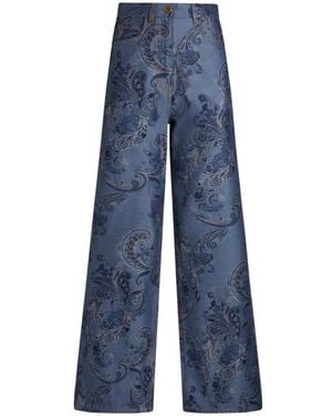 Etro Baggy Jacquard Jeans - Blue