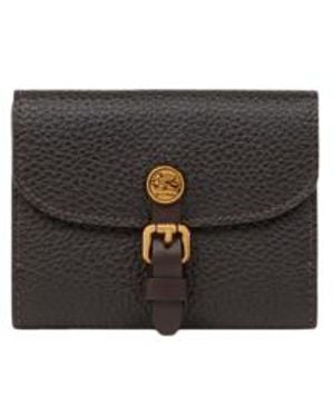Etro Small Tumbled Leather Pony Wallet - White