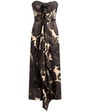 Etro Sheath Dress With Maxi Floral Print - Black