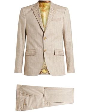 Etro Striped Wool And Cotton Suit - White