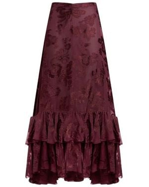 Etro Fil Coupé Chiffon Maxi Skirt - Purple