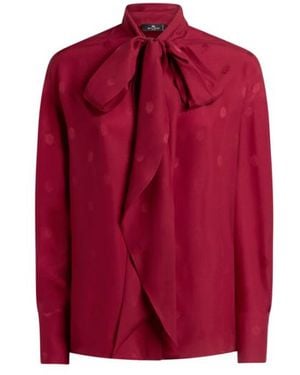 Etro Silk Jacquard Blouse - Red