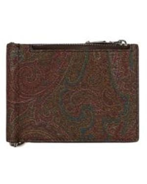 Etro Arnica Bifold Card Holder - Brown