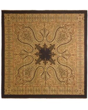 Etro Wool-Blend Jacquard Shawl With Lurex - Brown