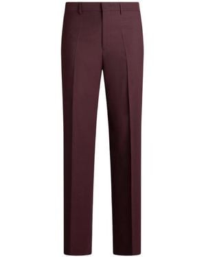 Etro Straight-Leg Wool Pants - Purple