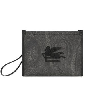 Etro Arnica Pouch With Pegaso Detail - Gray
