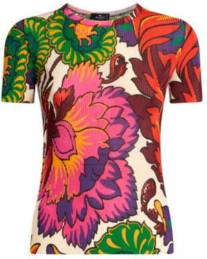 Tシャツ・カットソー Etro Fitted Top In Multicolored Printed Chenille Etro Fitted Top In Multicolored Printed Chenille | THE LIST
