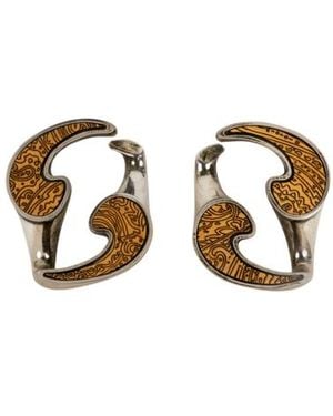 Etro Dual-Finish Paisley Earrings - Multicolor
