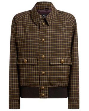Etro Bomber En Laine À Carreaux, Femme, Taille - Marron