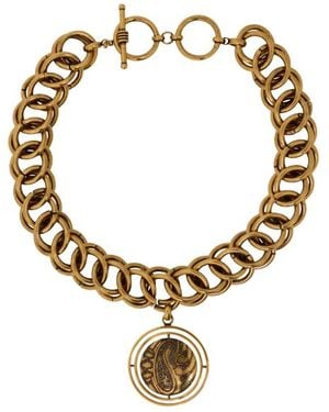 Etro Collana Con Bottone Paisley, Donna - Metallizzato