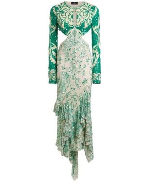 Etro Midi Dress With Sequin Embroidery - Green
