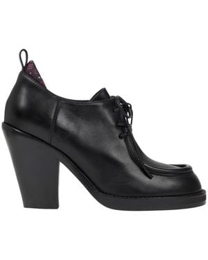 Etro Leather Lace-Up Shoes With Texan Heel - Black