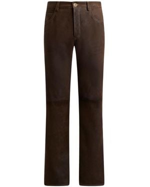 Etro Leather Trousers - Brown