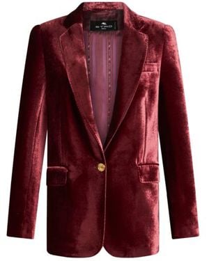 Etro Viscose-Silk Chic Outerwear Jacket - Red