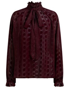Etro Blusa Jacquard Con Foulard E Motivo Fil Coupé, Donna, Taglia - Rosso