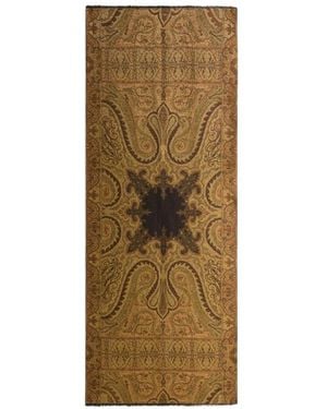 Etro Wool-Blend Jacquard Scarf With Lurex - Natural