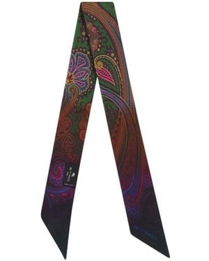 Etro Silk Twill Paisleyina With Degradé Motif - Multicolor