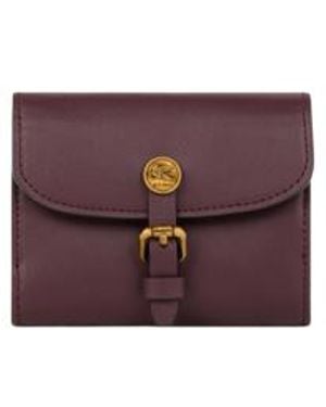 Etro Small Leather Pony Wallet - Purple