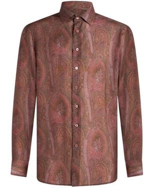 Etro Silk Paisley Shirt - Brown
