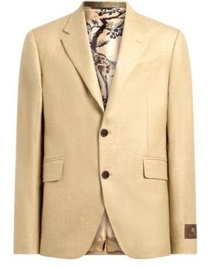 Etro Single-Breasted Wool-Blend Jacket - Natural