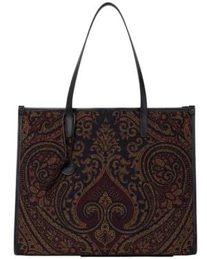 Etro Borsa Love Trotter Grande Jacquard Con Motivo Paisley, Donna - Nero