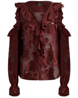 Etro Fil Coupé Chiffon Shirt - Purple