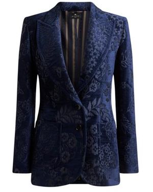 Etro Chenille Jacquard Jacket - Blue