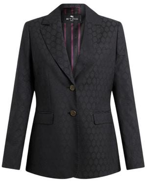 Etro Wool Jacquard Jacket - Black