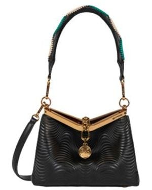 Etro Small Vela Bag With Wavy Motif - Black