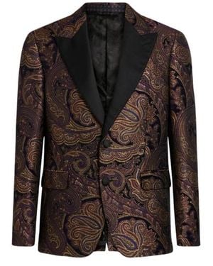 Etro Paisley Jacquard Brocade Blazer - Brown