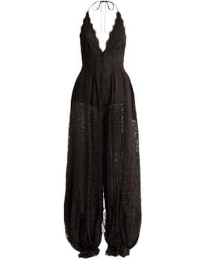 Etro Lace Jumpsuit With Paisley Motif - Black