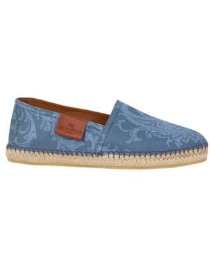 Etro Canvas Espadrilles With Paisley Motif - Blue