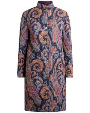 Etro Quilted Paisley Coat - Blue