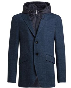 Etro Jersey Jacket With Removable Bib And Hood - Blue